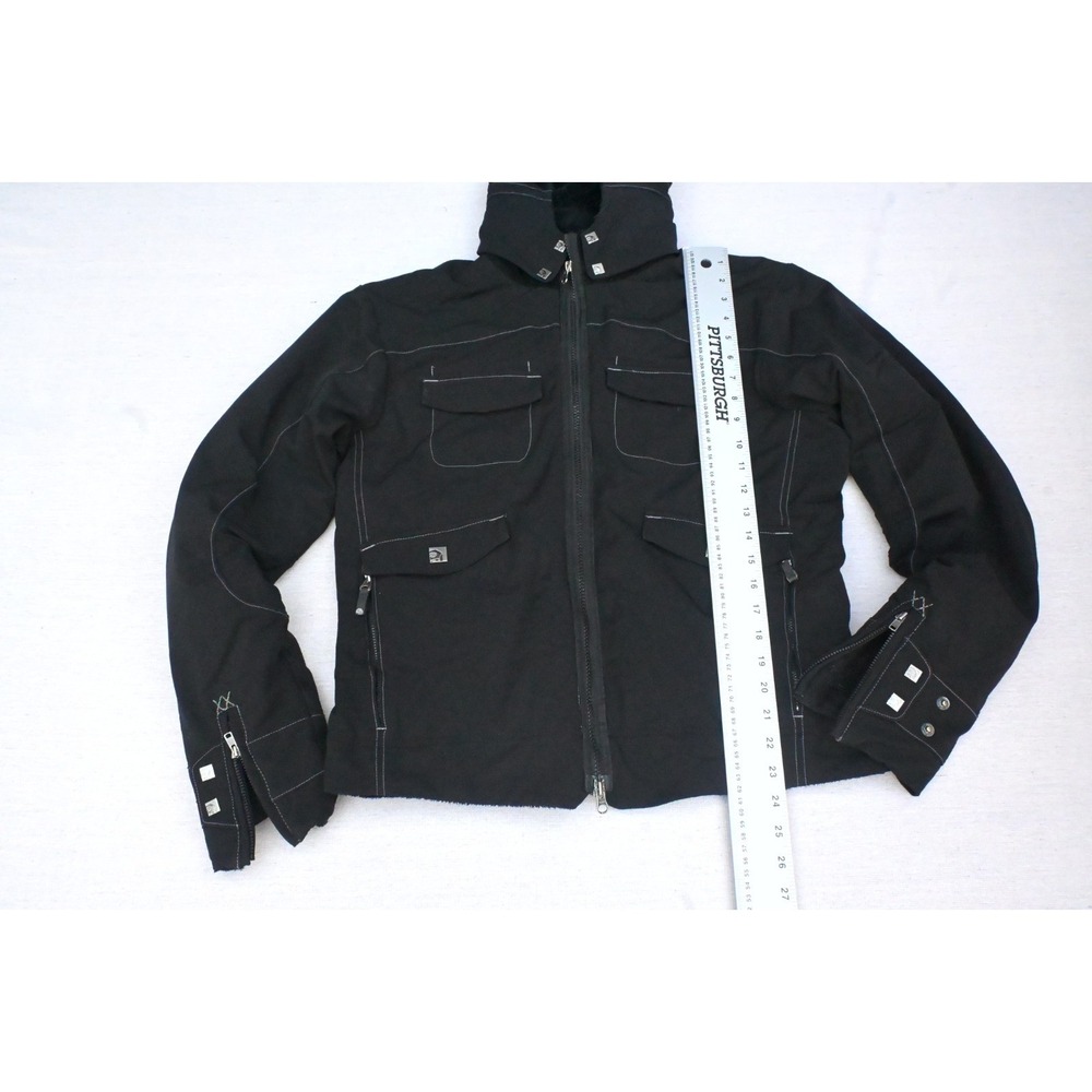 Mountain Hardwear Womens L Black Softshell Jacket Hooded Fleece Lined Sleek - Picture 3 of 16